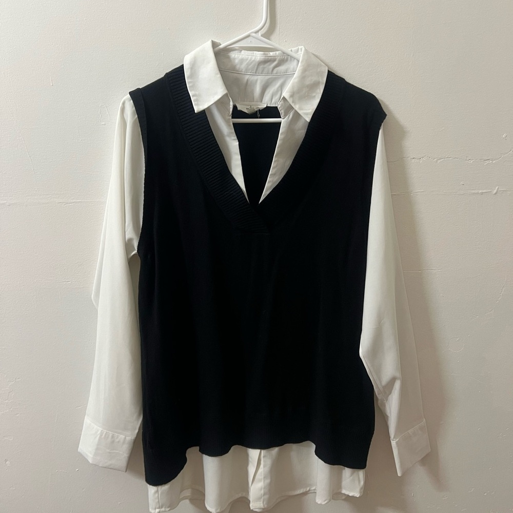 Elegant Black and White Women's Top